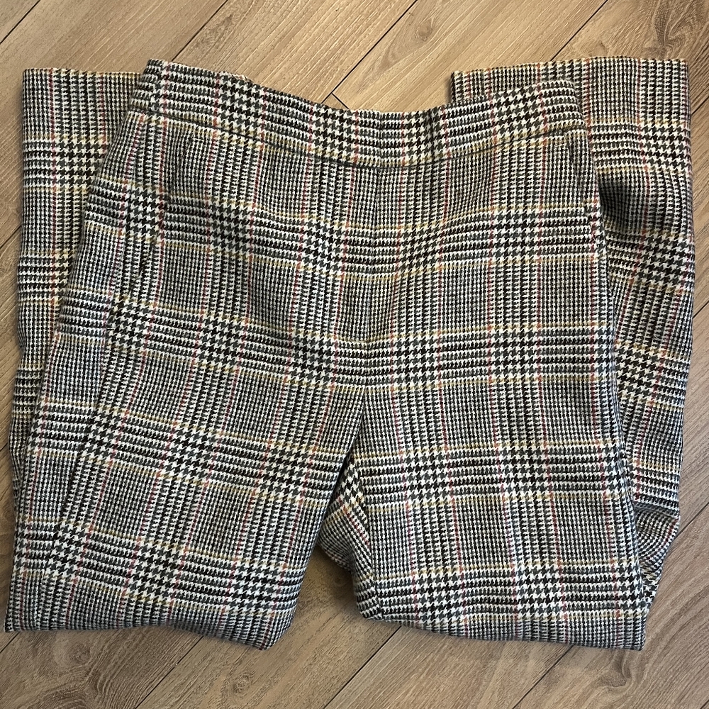 J.Crew Moon Glen Plaid Wool Pull-On Straight Leg Pants 28"W FA21 English Wool - Picture 4 of 11